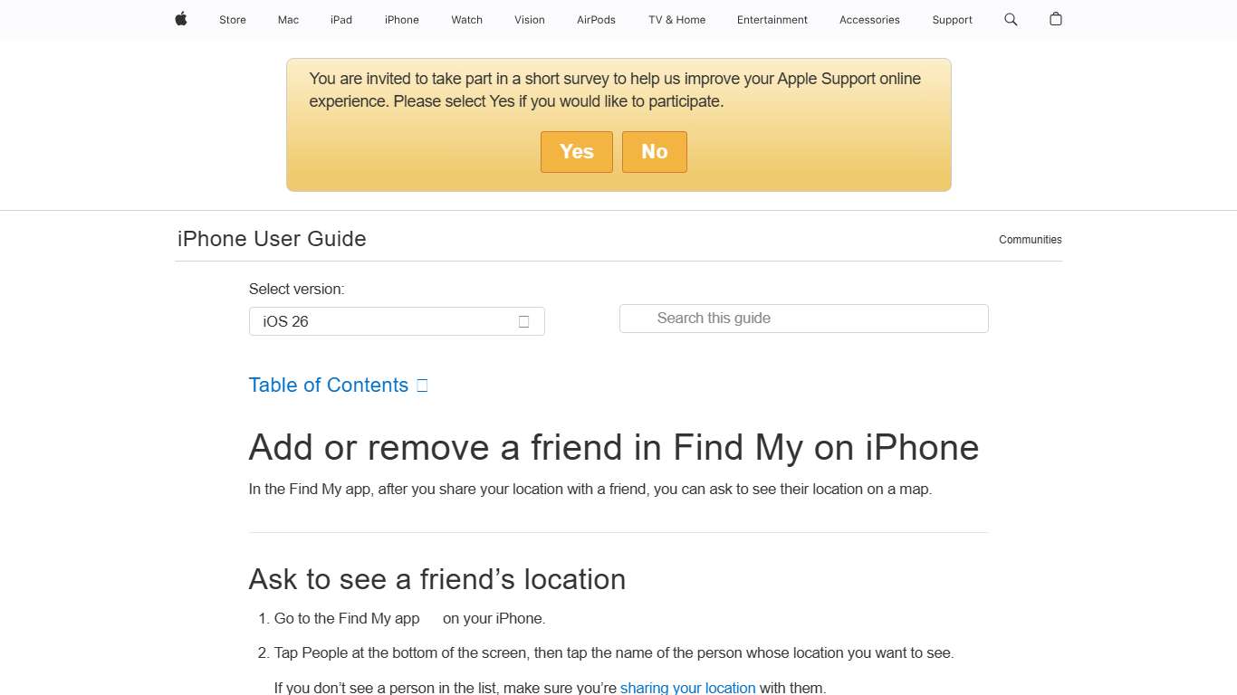 Add or remove a friend in Find My on iPhone - Apple Support